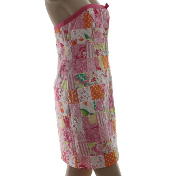 Lilly Pulitzer Strapless Patchwork Dress Size 2 - Picture 2 of 6
